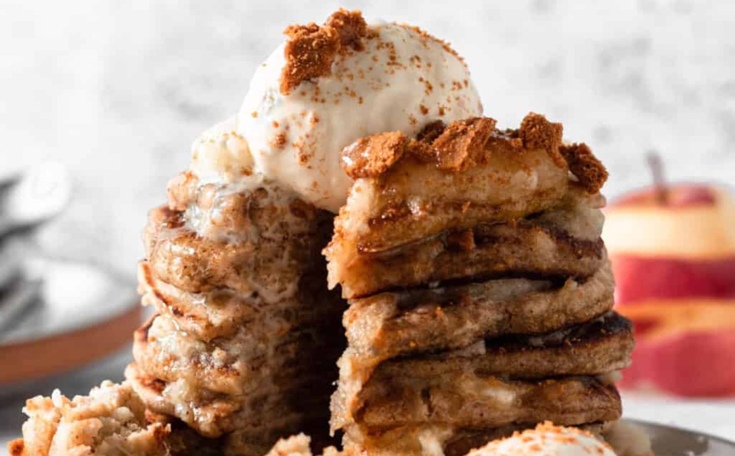 Fluffy Apple Pie Pancakes recipe for Pancake Day